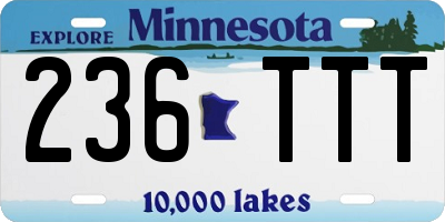 MN license plate 236TTT