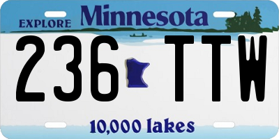 MN license plate 236TTW