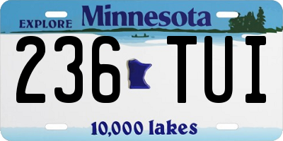 MN license plate 236TUI