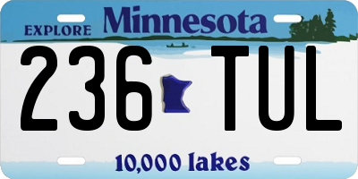 MN license plate 236TUL