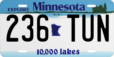 MN license plate 236TUN