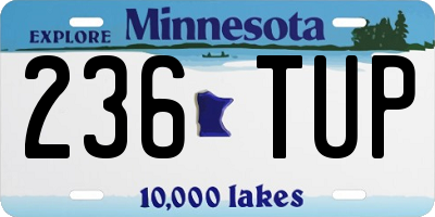 MN license plate 236TUP