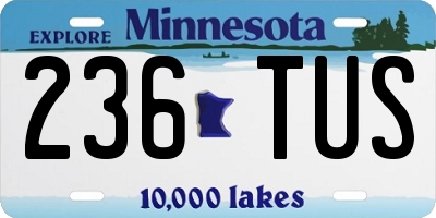MN license plate 236TUS