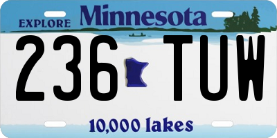 MN license plate 236TUW