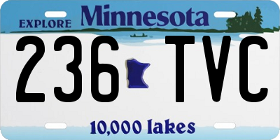 MN license plate 236TVC