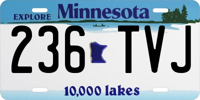 MN license plate 236TVJ