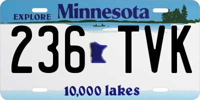 MN license plate 236TVK