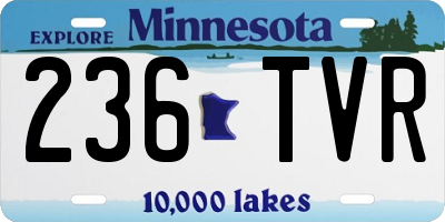 MN license plate 236TVR