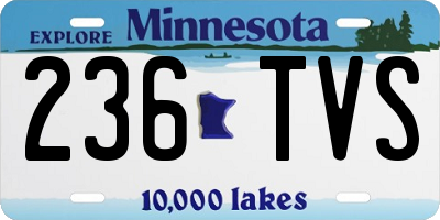 MN license plate 236TVS