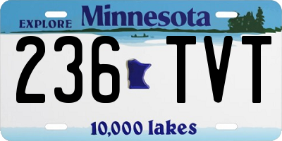 MN license plate 236TVT