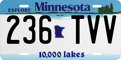 MN license plate 236TVV