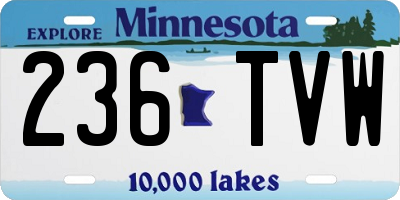 MN license plate 236TVW
