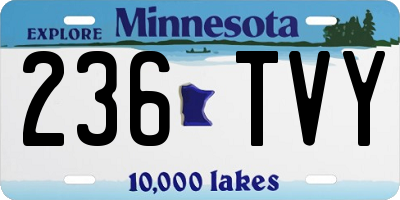 MN license plate 236TVY