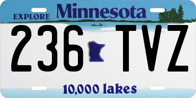 MN license plate 236TVZ