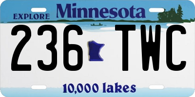 MN license plate 236TWC