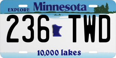 MN license plate 236TWD