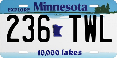 MN license plate 236TWL