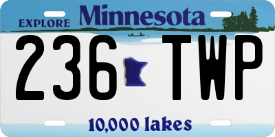 MN license plate 236TWP