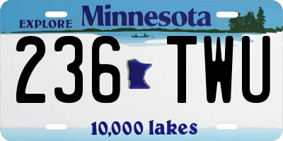 MN license plate 236TWU