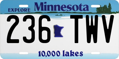 MN license plate 236TWV