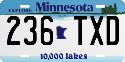 MN license plate 236TXD