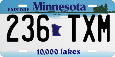 MN license plate 236TXM