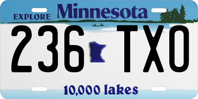 MN license plate 236TXO