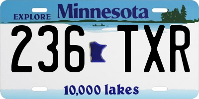 MN license plate 236TXR