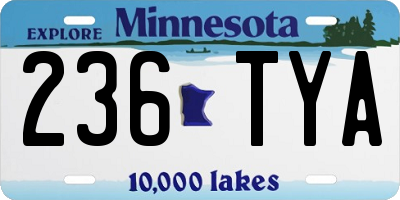 MN license plate 236TYA