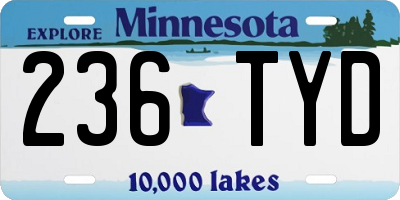 MN license plate 236TYD