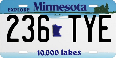 MN license plate 236TYE