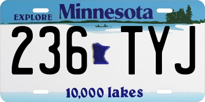 MN license plate 236TYJ