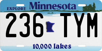 MN license plate 236TYM