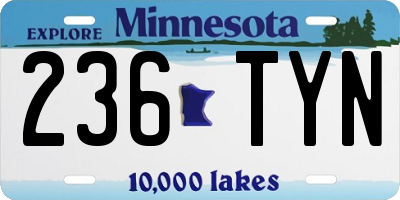 MN license plate 236TYN