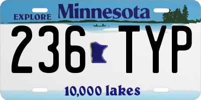 MN license plate 236TYP