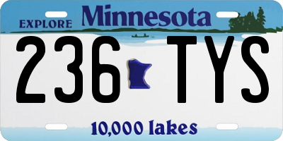 MN license plate 236TYS