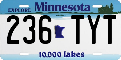 MN license plate 236TYT