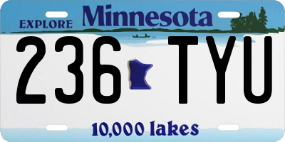 MN license plate 236TYU