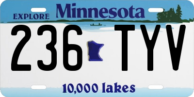 MN license plate 236TYV
