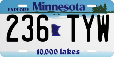 MN license plate 236TYW