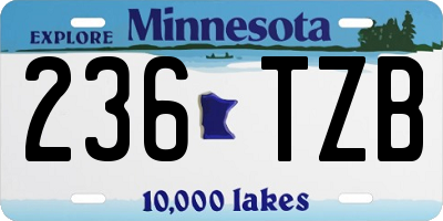 MN license plate 236TZB