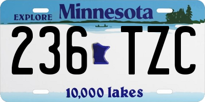 MN license plate 236TZC