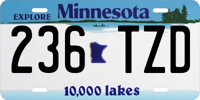 MN license plate 236TZD