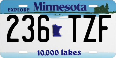 MN license plate 236TZF
