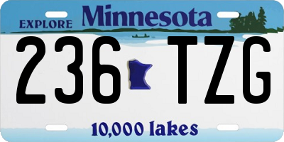MN license plate 236TZG