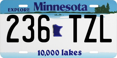 MN license plate 236TZL