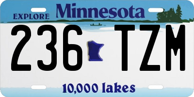 MN license plate 236TZM
