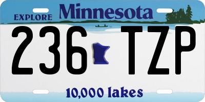 MN license plate 236TZP