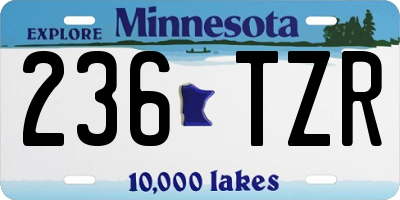 MN license plate 236TZR