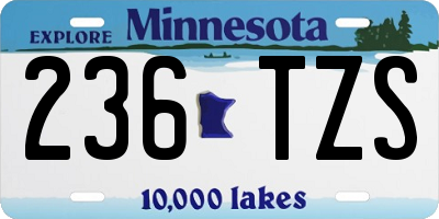 MN license plate 236TZS